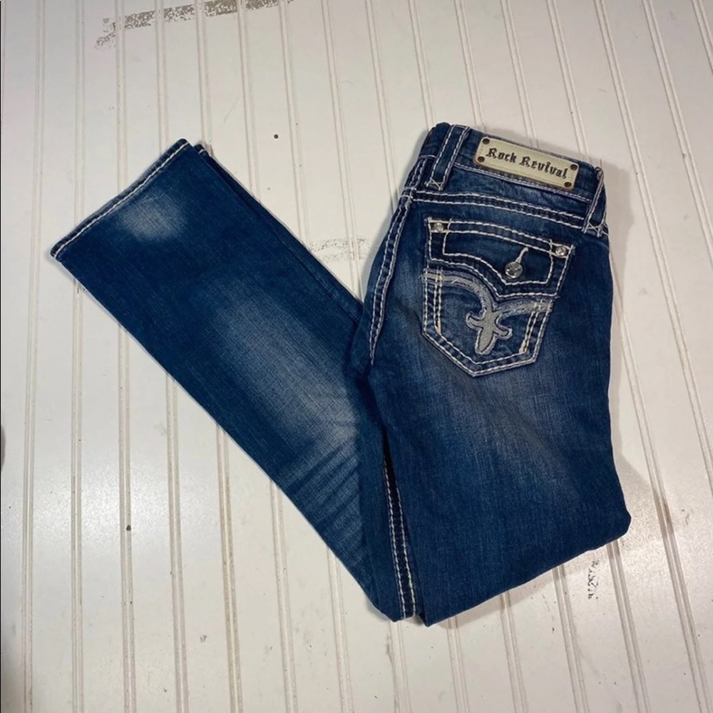 Rock Revival Kai, dark wash jeans. Great condition! - Picture 2 of 4